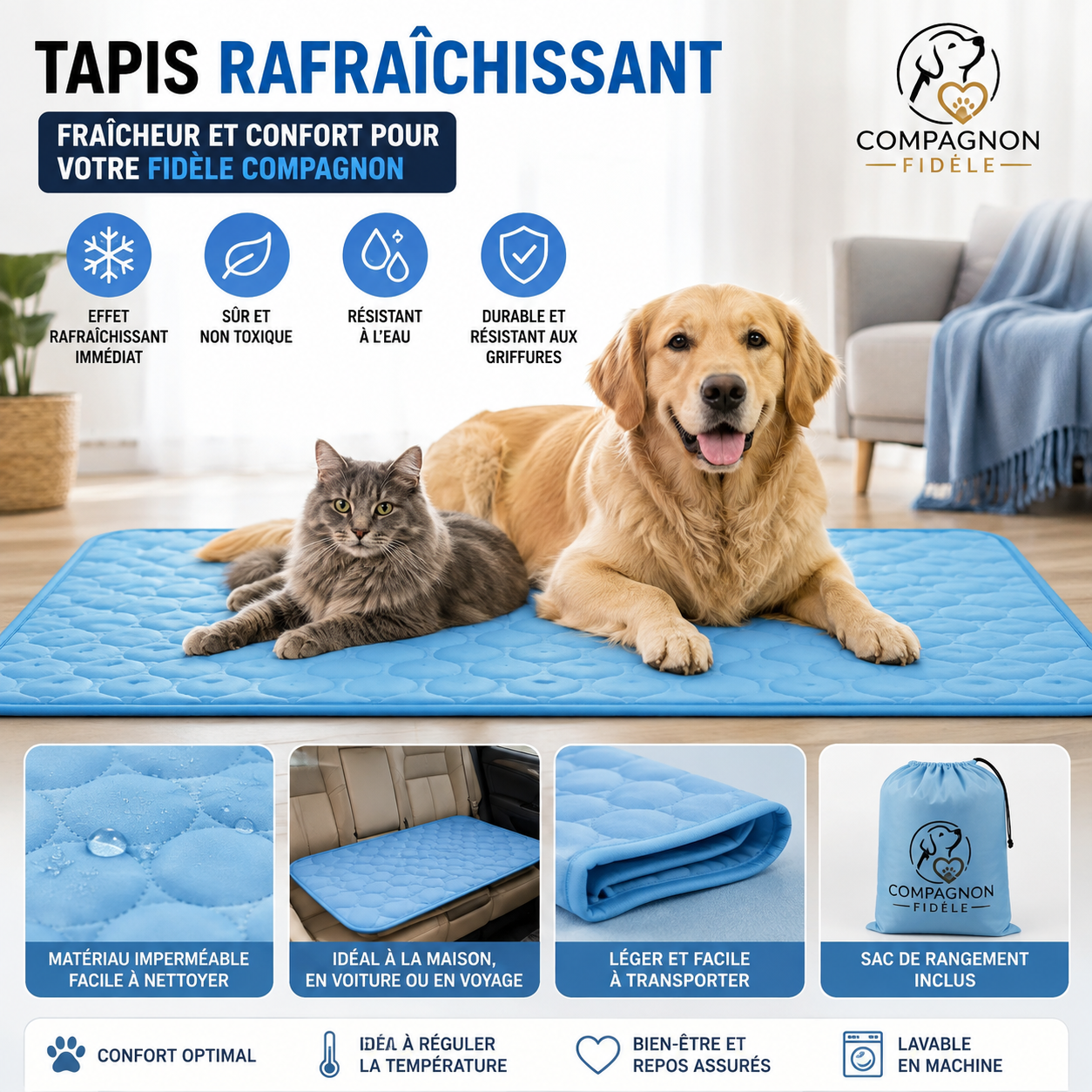🧊 Tapis Rafraîchissant™ – Compagnon Fidèle